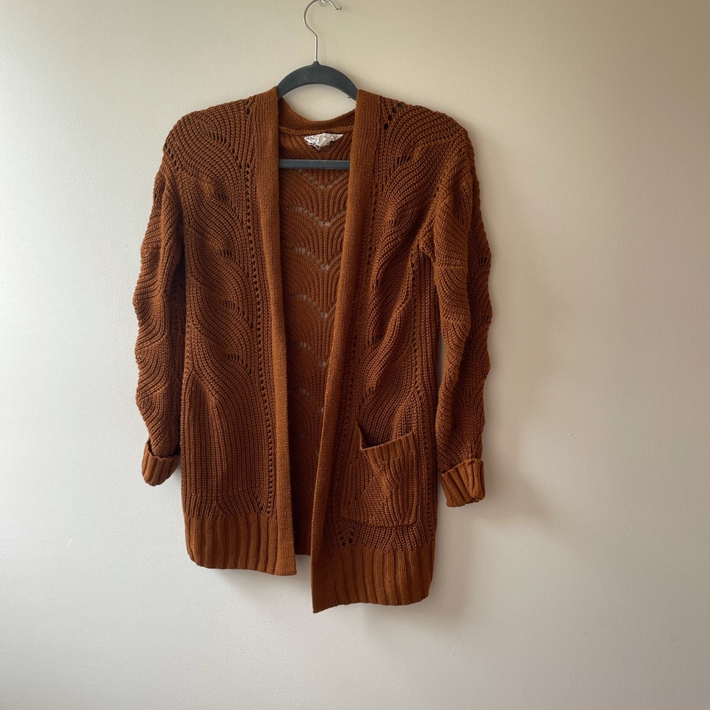 COZY CARDIGAN BURNT ORANGE